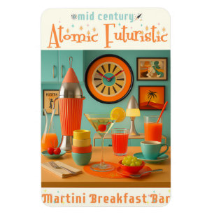 Íman Bar de Café da Manhã com Martini Retro Futurista A