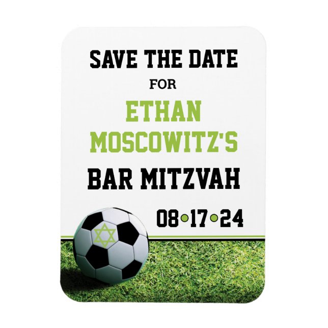 Íman Bar de futebol Mitzvah Guarde a Data (Vertical)
