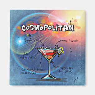 Íman Bar de Receita Cosmopolita Azul