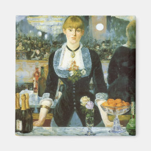Íman Bar no Folies Bergere por Manet, arte do vintage