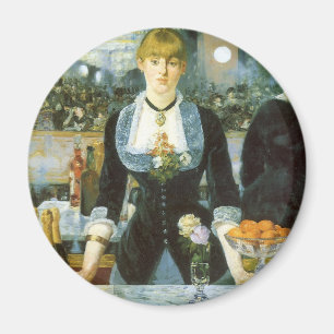 Íman Bar no Folies Bergere por Manet, arte do vintage