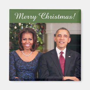 Íman Barack e Michelle 2013WA - ímã do Natal