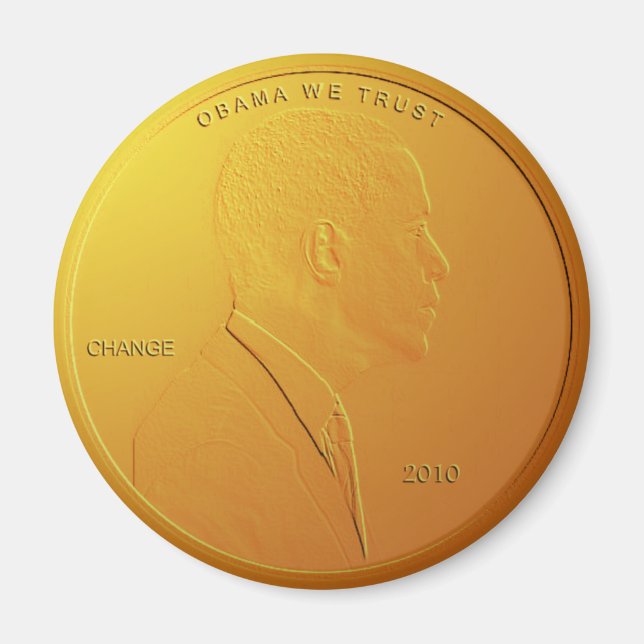 Íman Barack Obama Shiny Penny Magnet Circular (Frente)