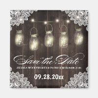 Barão Wood e Lace Mason Jar Wedding Salvar Data