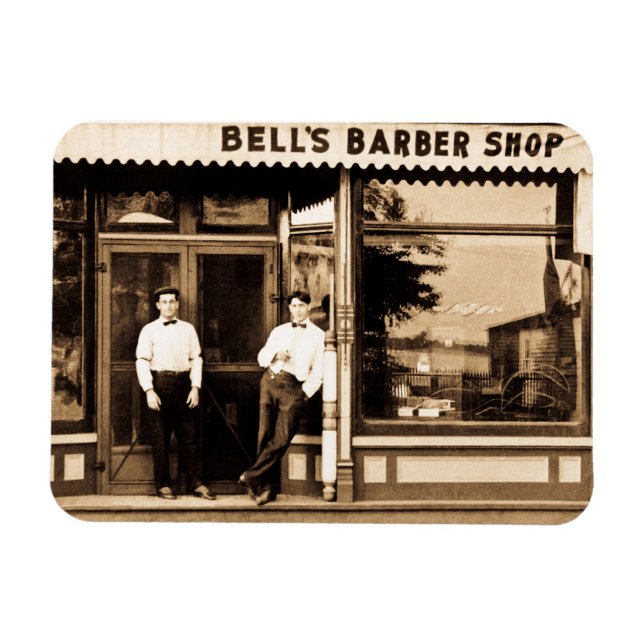 Íman Barbearia Vintage Retro Americana (Horizontal)