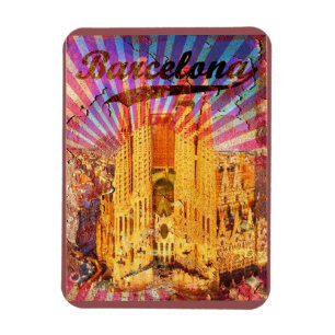 Íman Barcelona, Espanha, Poster vintage