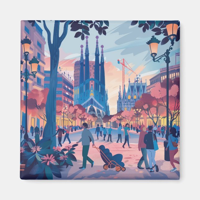 Íman Barcelona, Park Guell, Sagrada Familia, Souvenir (Frente)