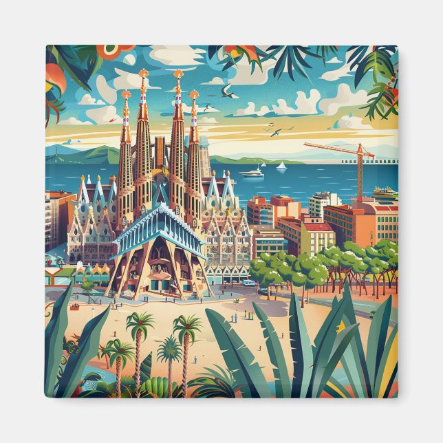 Íman Barcelona, Park Guell, Sagrada Familia, Souvenir (Frente)