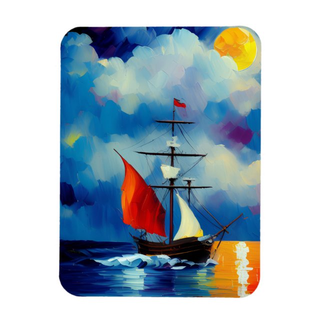 Íman Barco à Noite (Vertical)