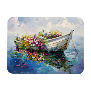 Íman Barco com flores silvestres coloridas Flexível
