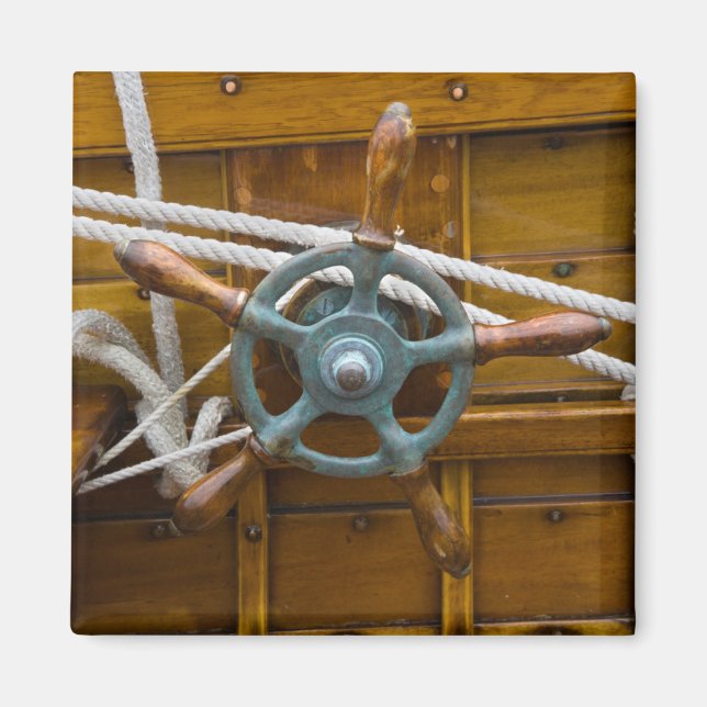 Íman Barco de Madeira Antiquado (Frente)