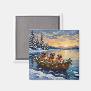 Íman Barco de Natal do Pequinês Feriado