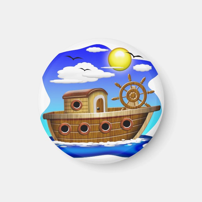 Íman Barco de Pesca Cartoon  (Frente)