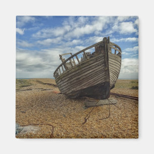 Íman Barco de pesca de madeira abandonado Dungeness