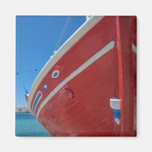 Íman Barco de pesca no porto de Mykonos em Cyclades