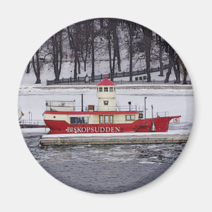 Íman Barco-farol Biskopsudden da suecia de Éstocolmo
