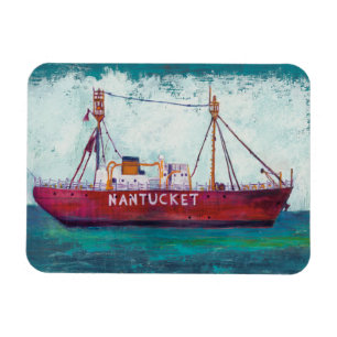 Íman Barco-farol litoral da arte Nantucket