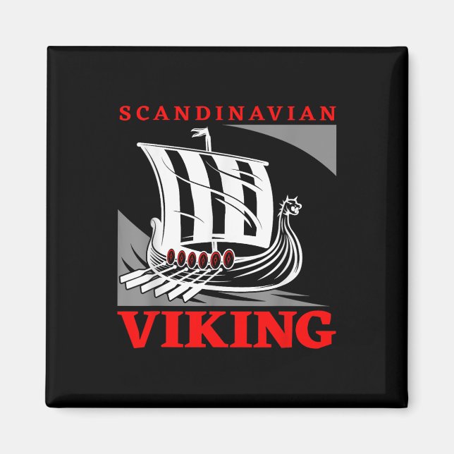 Íman Barco Viking Escandinavo Dragão Drakkar Thor  (Frente)