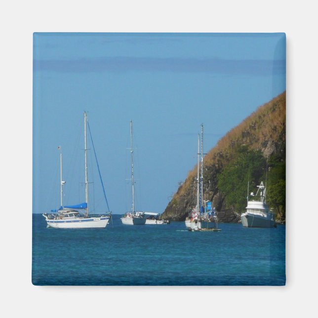 Íman Barcos à vela na Baía de Branco e Azul Náutico (Frente)