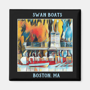 Íman Barcos da cisne de Boston do art deco no fundo