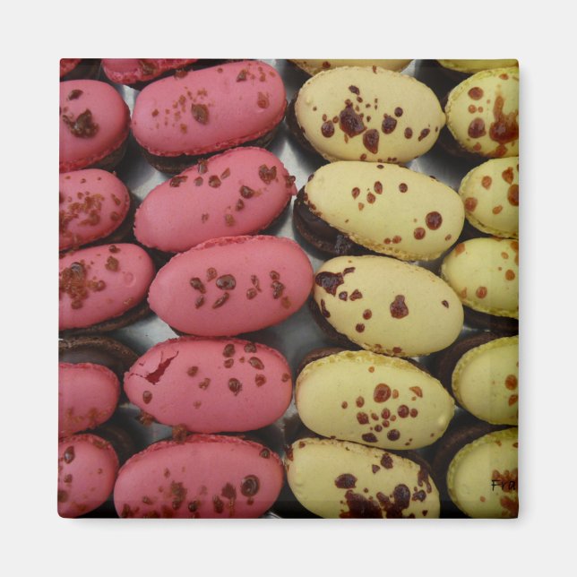 Íman Barcos de chocolate cor-de-rosa e amarelo (Frente)