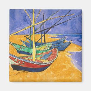 Íman Barcos de pesca de Vincent van Gogh   na praia