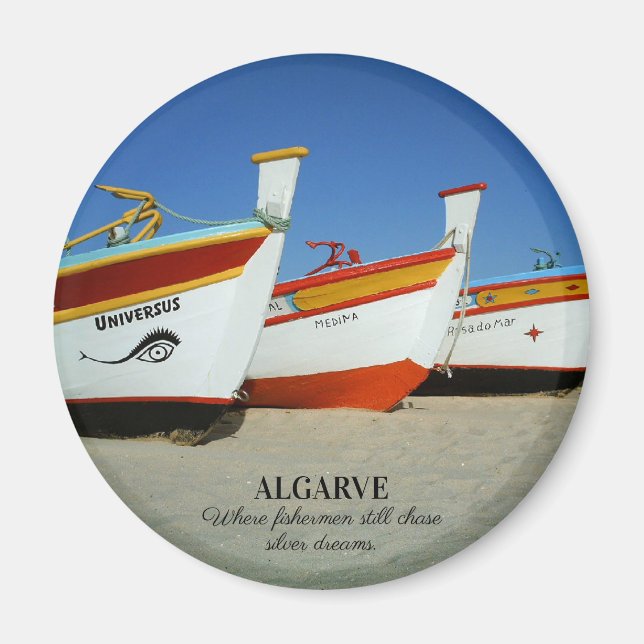 Íman Barcos de Pesca na Foto de Praia de Algarve (Frente)