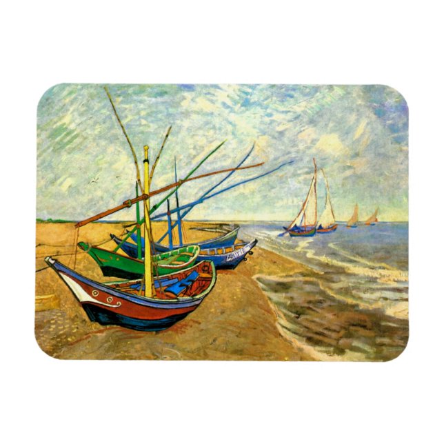 Íman Barcos de pesca Van Gogh na praia em Saintes Marie (Horizontal)