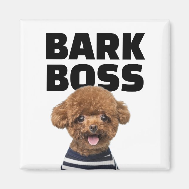 Íman Bark Boss Custom Dog Photo Personalized Gift (Frente)