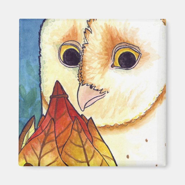 Íman Barn Owl Lantern Magnet (Frente)