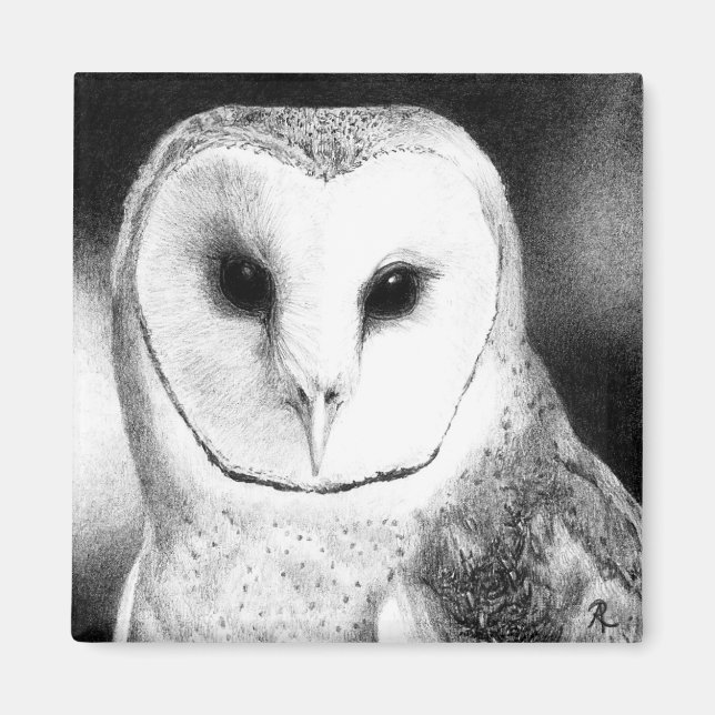 Íman Barn Owl Magnet - "Grayson" (Frente)