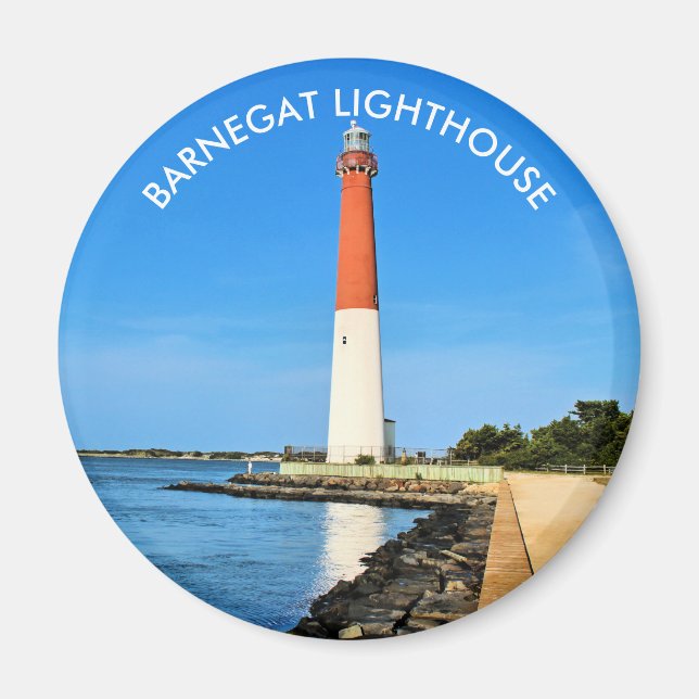 Íman Barnegat Lighthouse, Nova Jersey Magnet (Frente)