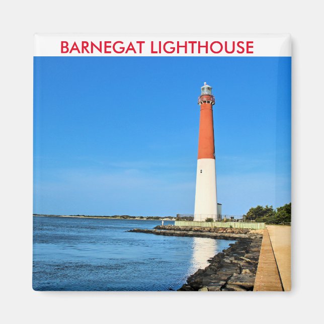 Íman Barnegat Lighthouse, Nova Jersey Magnet (Frente)