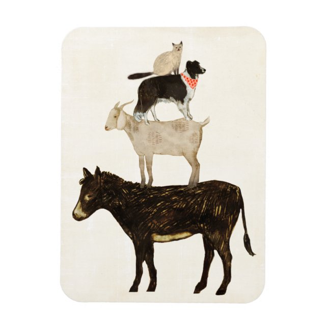 Íman Barnyard Buds - Donkey, Goat, Dog, Cat (Vertical)