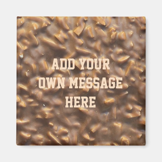 Íman Barra de Chocolate Personalizada em Blocos com Tex (Frente)