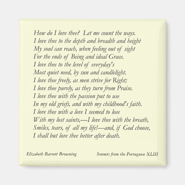 Íman Barrett Browning - Sonnets dos portugueses #43 (Frente)