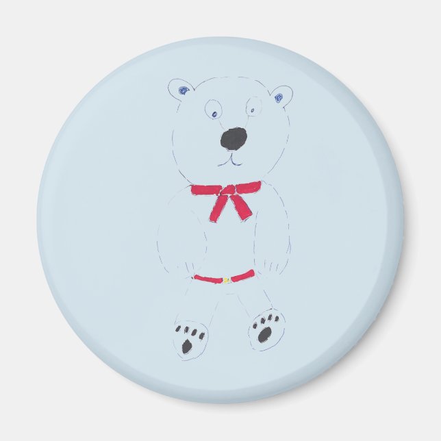 Íman Barry Bear Round Magnet (Frente)