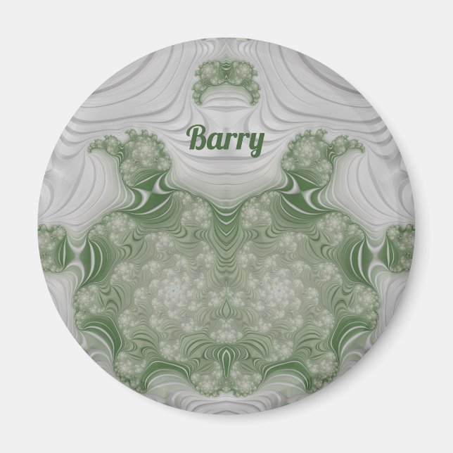 Íman BARRY ~ Branco e verde ~ Design Magnet impressiona (Frente)