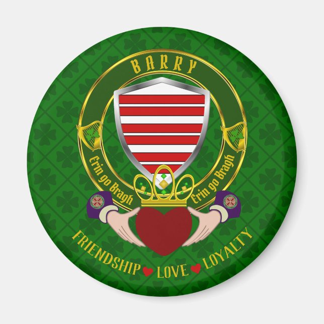 Íman Barry Irish Shield & Claddagh (Frente)