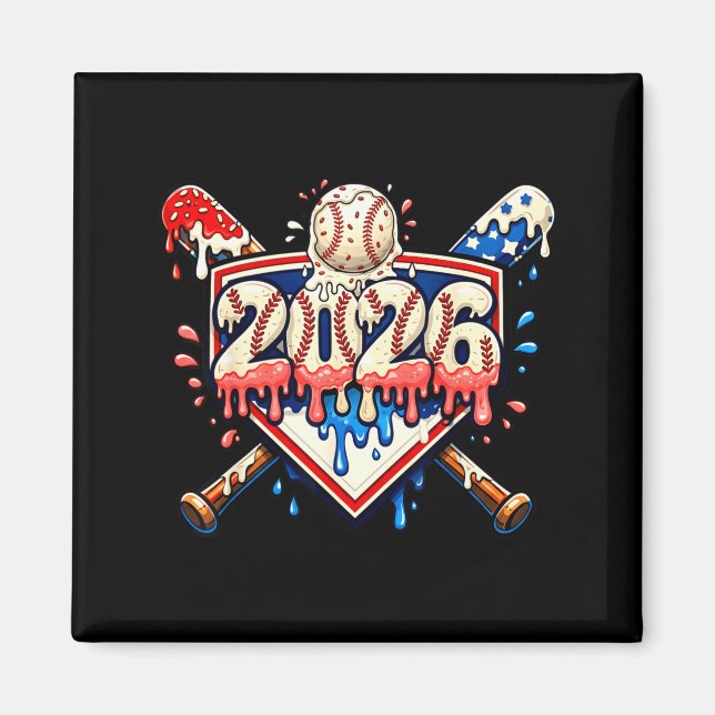 Íman Baseball 2026 Sorvete Drip Bats Para Meninos Niver (Frente)