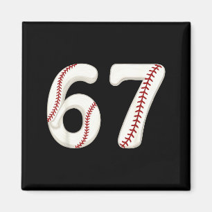 Íman Baseball 67 Número Engraçado Seis Sete Gen Alpha M
