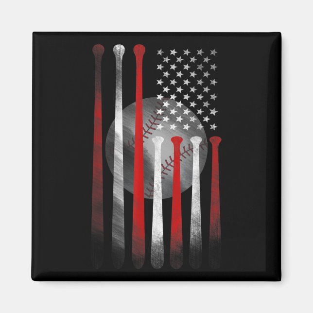 Íman Baseball American Flag Vintage (Frente)