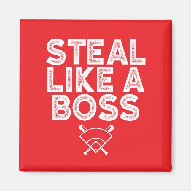 Íman BasebaLL com aspecto vermelho (Frente)