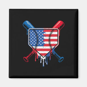 Íman Baseball Drill Boys Sorvete Patriótico Americano F