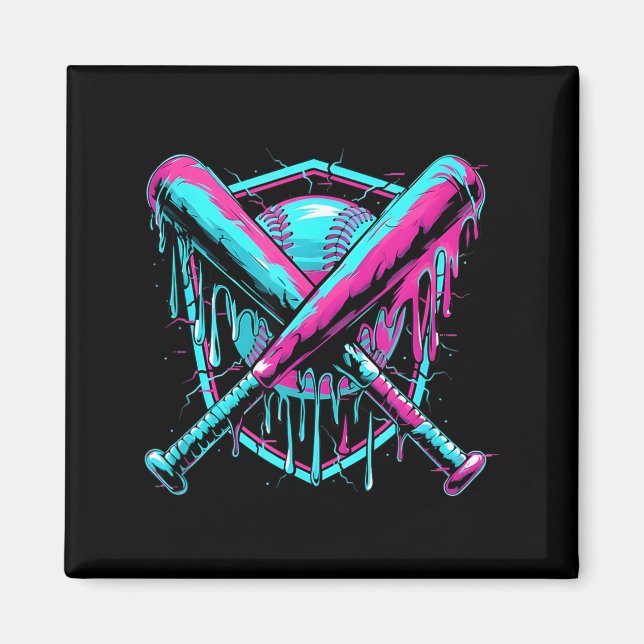Íman Baseball Drip Ice-cream Dripng Baseball Bat Var Wa (Frente)
