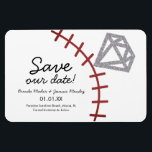 Íman Baseball Homerun Diamond Gem Salve A Data<br><div class="desc">Salvar o Tema do Baseball de Data</div>