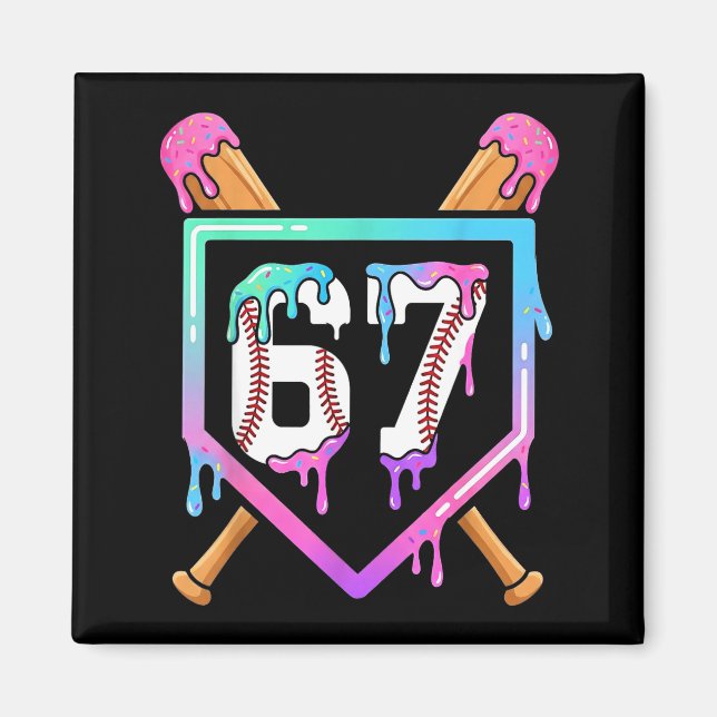 Íman Baseball Ice Cream Drip 67 Player Dabbing Six Seve (Frente)