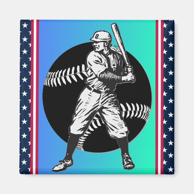Íman Baseball:Imagem de Vintage (Frente)