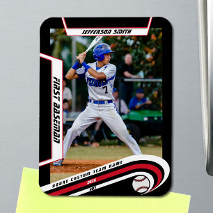 Íman Baseball Keepsakes Livremente Vermelho Preto Perso