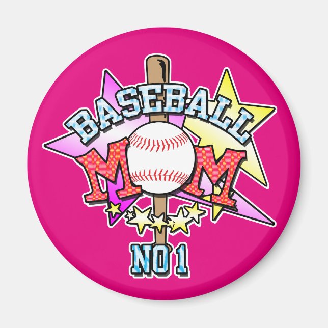 Íman Baseball Mãe Magnet (Frente)